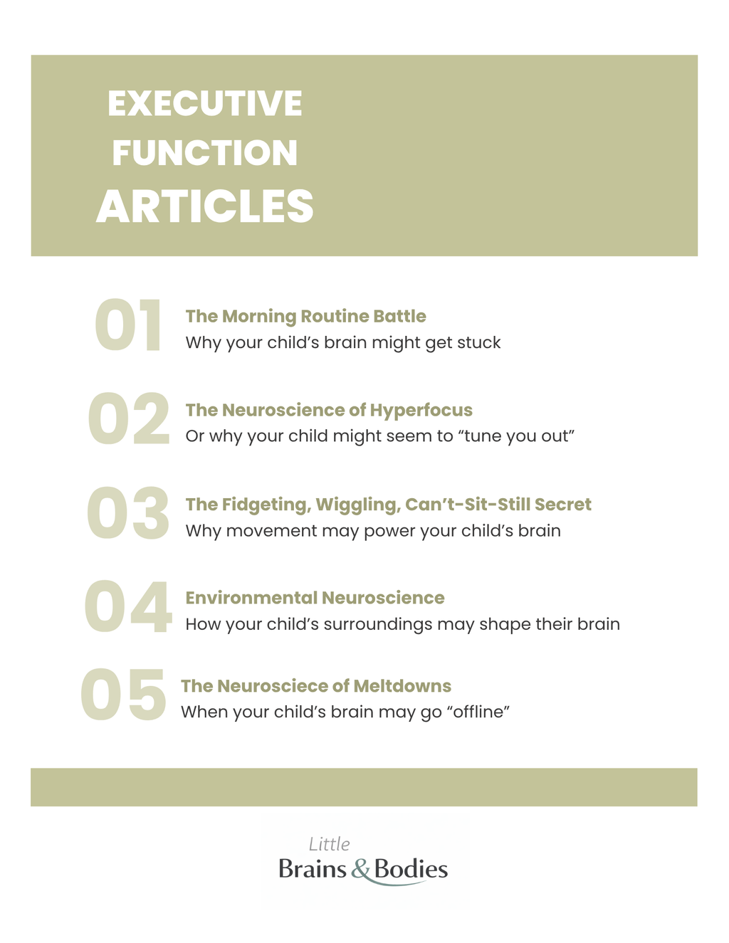 Executive Function - Five Domains Deep Dive