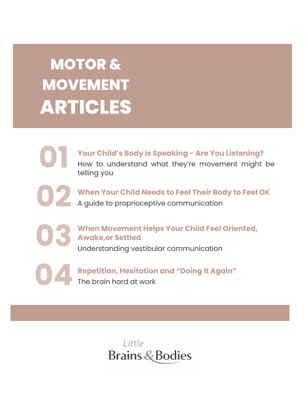 Movement and Motor Planning - Five Domains Deep Dive